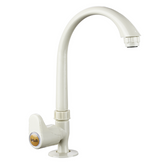 Truliving_City PTMT Swan Neck with Swivel Spout Faucet White 15 MM